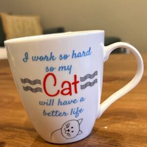 Pfaltzgraff White and Red Cat Mug